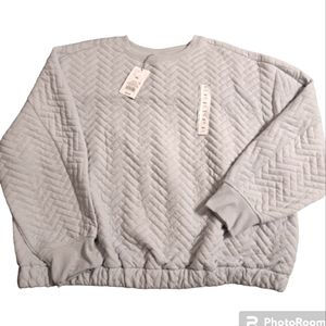 NWT A New Day Soft Pale Blue Quilted Sweatshirt Size XXL